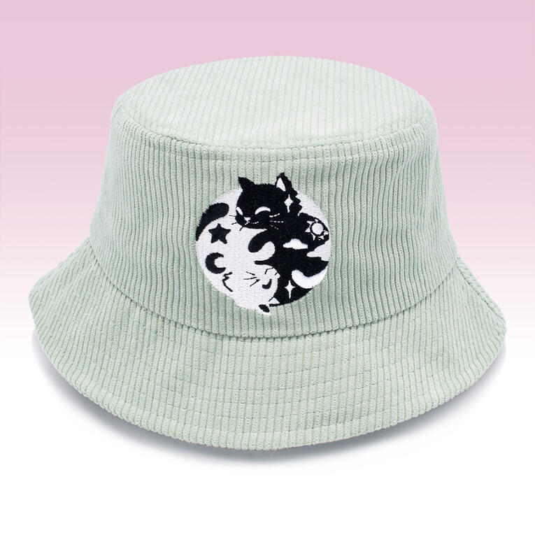 Yin Yang Cats Teal Bucket Hat